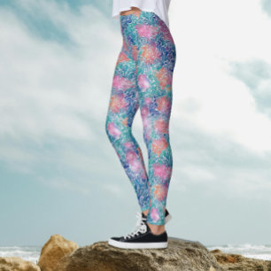 Kühle, künstlerische, farbenfrohe Türkis-Ozean-Aqu Leggings