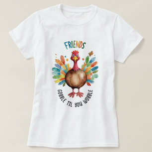 Kühle lustige farbenfrohe Friendsgiving Truthahn W T-Shirt