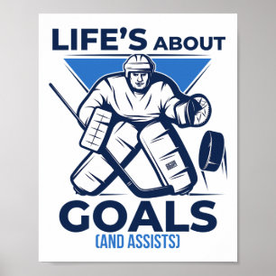 Kühle lustige Lebensziele und Ists Eishockeyspiel Poster