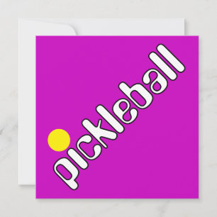 Kühle lustige Mod PICKLEBALL Text Ball auf hellros Einladung