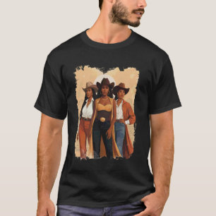 Kühle Melanin-Cowgirl-Westernstiefel Afro Western T-Shirt