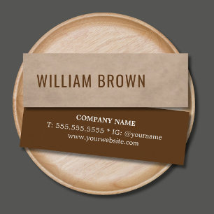 Kühle, minimale Textur Beige Braun Fetter Berater Mini Visitenkarte