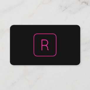 Kühle moderne rosa schwarze Monogramm oder Firmenb Visitenkarte