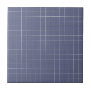 Kühle Navyblau- und Weiß-Karo-Retro-Minimalist Fliese