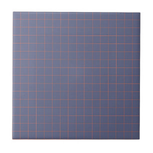 Kühle Navyblaue und Terrakotta-Schachbrettmuster Fliese