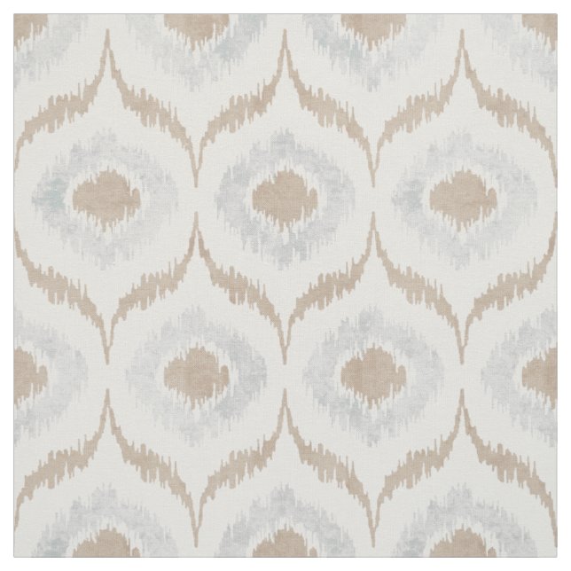 Kühle neutrale graue und beige ikat-tribalmuster stoff (Muster)