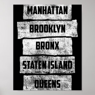 Kühle New York City 5 Bezirke, New York New York C Poster