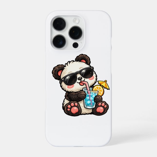 Kühle Panda-Drinks iPhone 16 Pro Hülle (Rückseite)