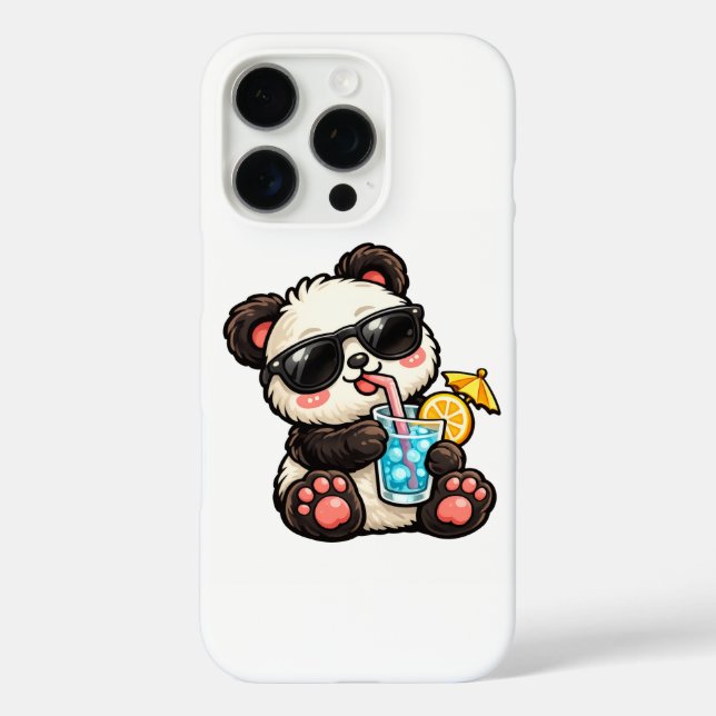 Kühle Panda-Drinks iPhone 16 Pro Hülle (Rückseite)