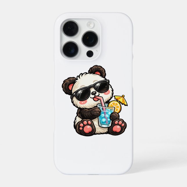 Kühle Panda-Drinks iPhone 16 Pro Hülle (Rückseite)