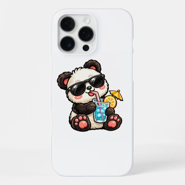 Kühle Panda-Drinks iPhone 16 Pro Max Hülle (Rückseite)