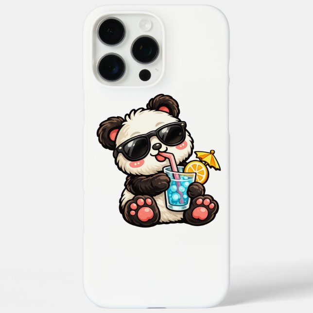 Kühle Panda-Drinks iPhone 16 Pro Max Hülle (Rückseite)