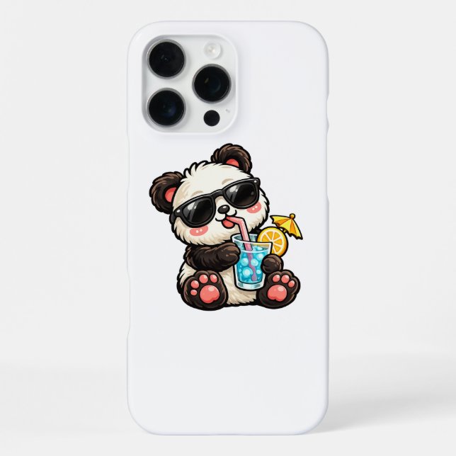 Kühle Panda-Drinks iPhone 16 Pro Max Hülle (Rückseite)