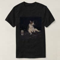 Kühle rauchende Katze mit Bierdose Stadtansicht be