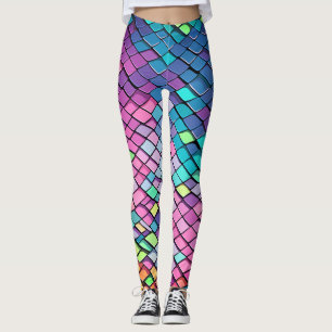 Kühle rosa bunte Meerjungfrauenschwanz-Schuppen-Mu Leggings