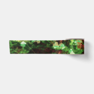 Kühle rote grüne Blumenkunst Muster. Naturkonzept Satinband