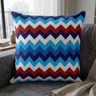 Kühle rote weiße blaue Chevron große Wurfkissen Kissen