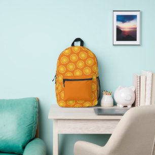 Kühle saftige Orange gelbe Fruchtscheiben Muster Bedruckter Rucksack