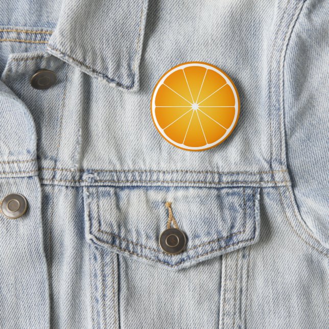 Kühle saftige Orangenscheibe Sommer Button (Beispiel)
