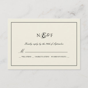 Kühle Sandstone-farbige Hochzeitreaktion RSVP Karte