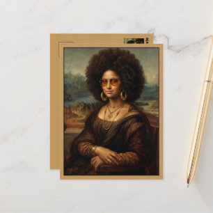 Kühle schwarze Mona Lisa Postkarte
