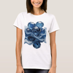 Kühle silberne BLAUE EISKRISTALLE Maßdesign T-Shirt