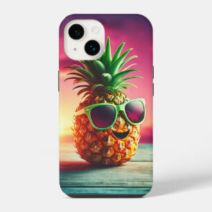 Kühle Sommer-Ananas mit grüner Sonnenbrille - Glüc iPhone 14 Hülle