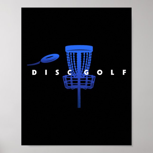 Kühle stilisierte Disc-Golf mit Korb und Disc - Di Poster (Vorne)