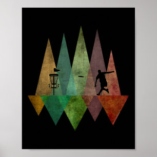 Kühle stilisierte geometrische Disc-Golf  Poster