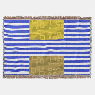 Kühle Streifen Blau Gold Geometrisch Decke