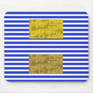 Kühle Streifen Blau Gold Geometrisch Mousepad