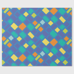 Kühle Töne Gingham Kinder- Geschenkpapier