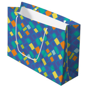 Kühle Tone Gingham Kinder- Große Geschenktüte