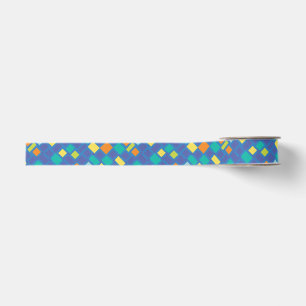 Kühle Tone Gingham-Muster für Kinder Ripsband