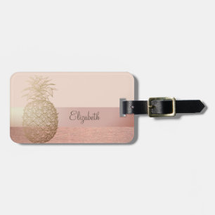 Kühle trendige Streifen, Goldene Ananas Gepäckanhänger