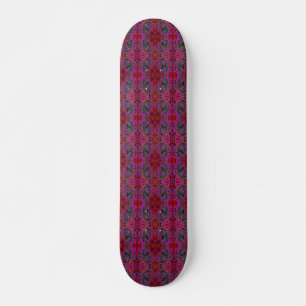 Kühle trippy Magenta, rote und grüne wellige Muste Skateboard