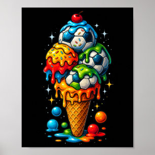 Kühle tropfende Fußball-Kunst-Sport-Illustration S Poster