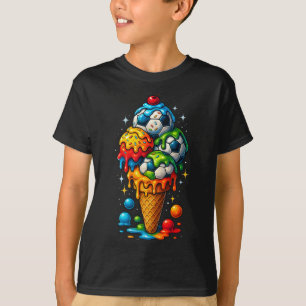 Kühle tropfende Fußball-Kunst-Sport-Illustration S T-Shirt