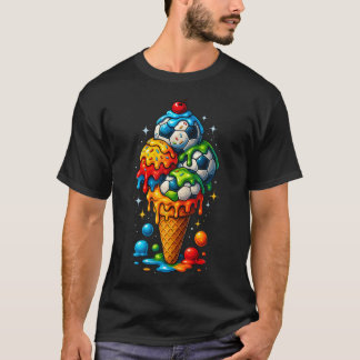 Kühle tropfende Fußball-Kunst-Sport-Illustration T-Shirt