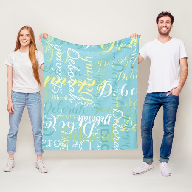 Kühle Typografie Farbnamen robin-egg-blau Fleecedecke (Beispiel)