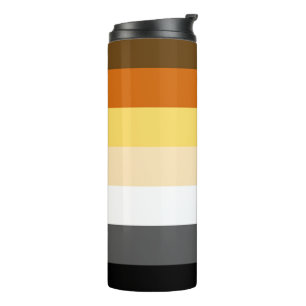 Kühle und klassische schwule Bären-Stolzflagge Thermosbecher