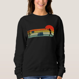 Kühle und lustige Disc-Golf-Sport Retro-Sonnenunte Sweatshirt
