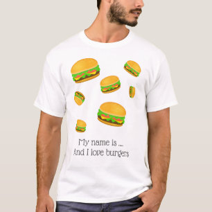Kühle und lustige leckere Burger Muster Mein Name T-Shirt