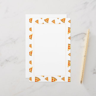 Kühle und lustige Pizzateilchen-Muster auf Weiß Briefpapier