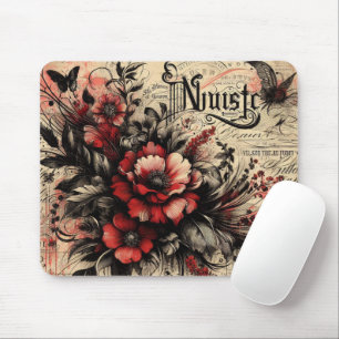 Kühle vintage Wasserfarbe rustikale rote Buchstabe Mousepad