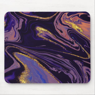 Kühle Violette Goldmarmorstruktur Mousepad