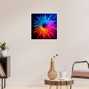 Kühle warme stachelige Sternenexplosion-Kunst Poster
