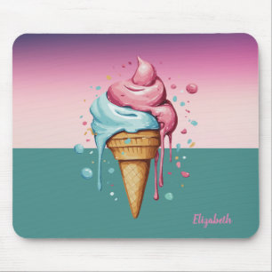 Kühle Wasserfarbe tropfendes Eis   Mousepad