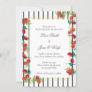 Kühle Watercolor Pomegranate Hochzeitseinladungen Einladung