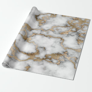 Kühle Weißgold-Marmorstruktur Geschenkpapier